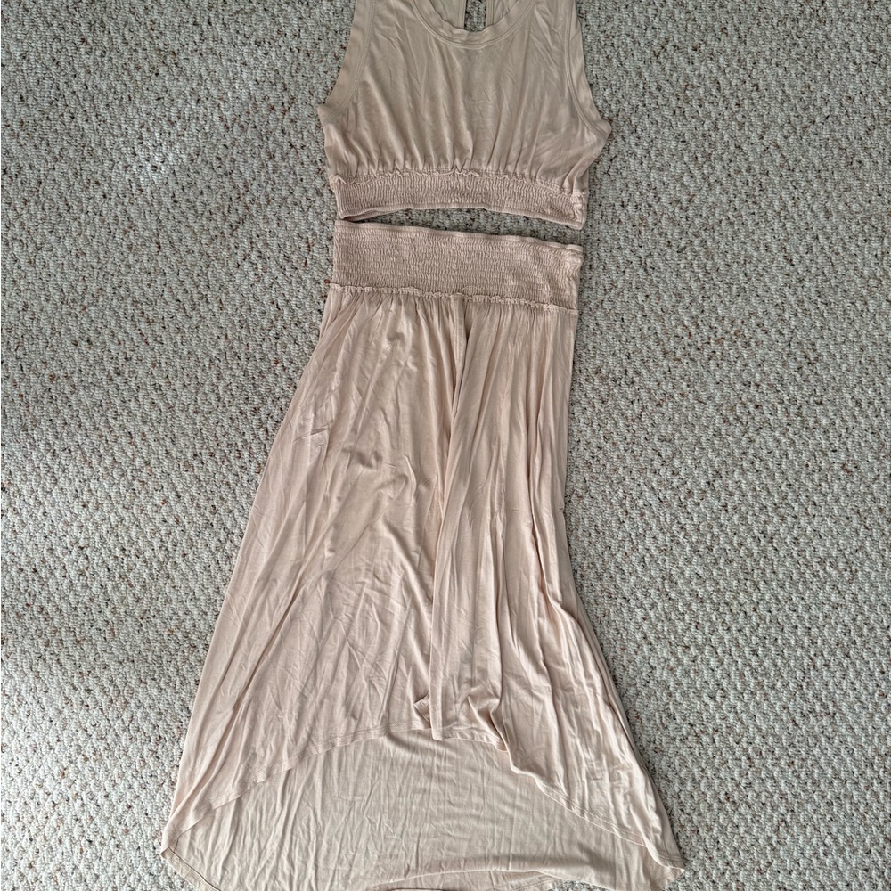 Elegant Cream Sleeveless two pieces set, Free People, Large